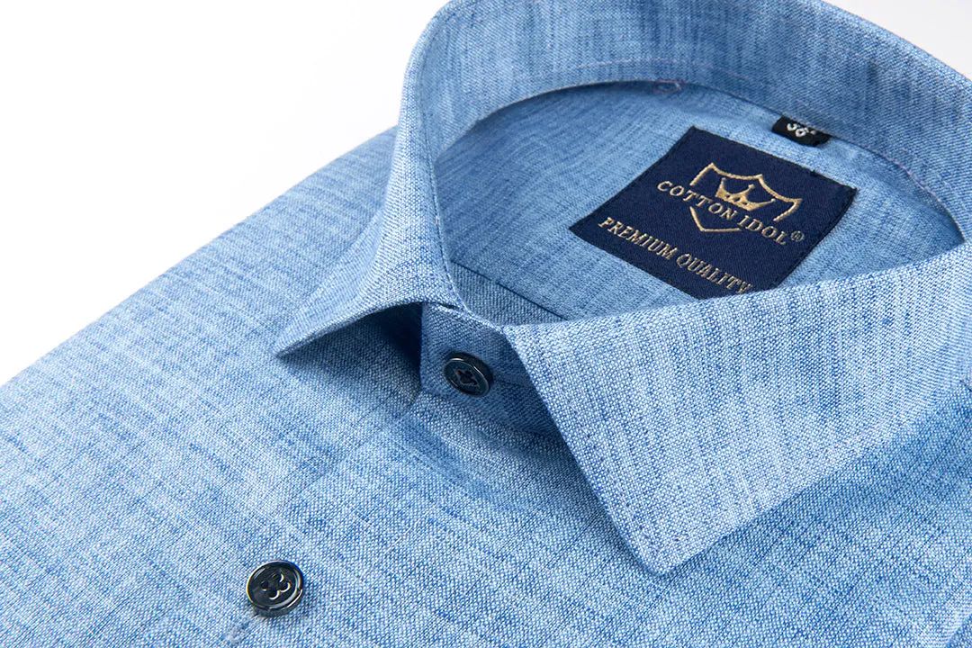 Royal linen cotton light blue colour