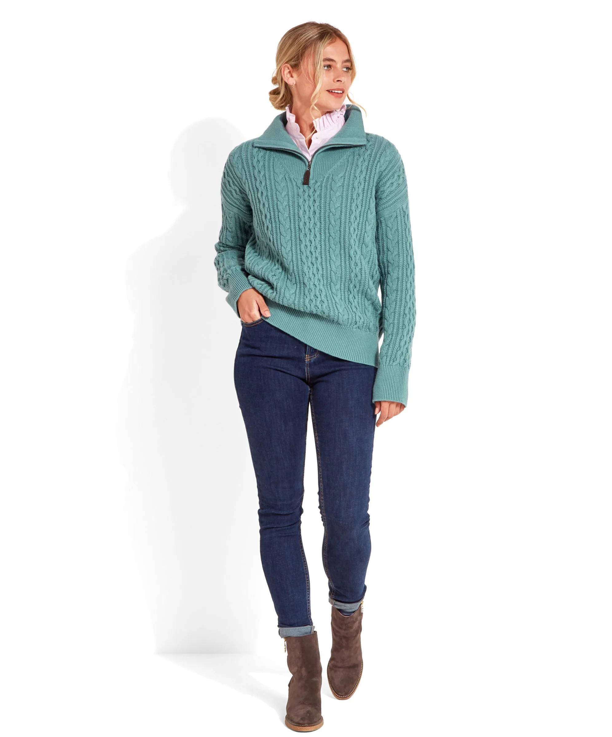 Settle Quarter Zip - Arctic Blue