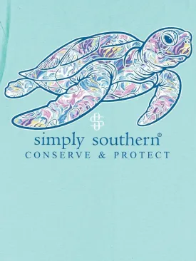 Simply Southern Turtle - Abstract - Floral - Adult T-Shirt
