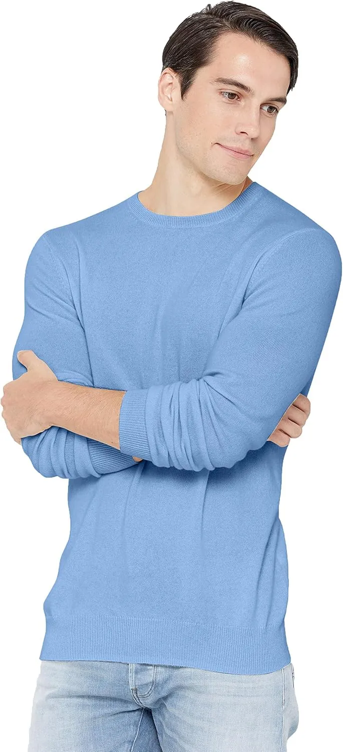 State Cashmere Men's Essential Crewneck Sweater 100% Pure Cashmere Classic Long Sleeve Pullover