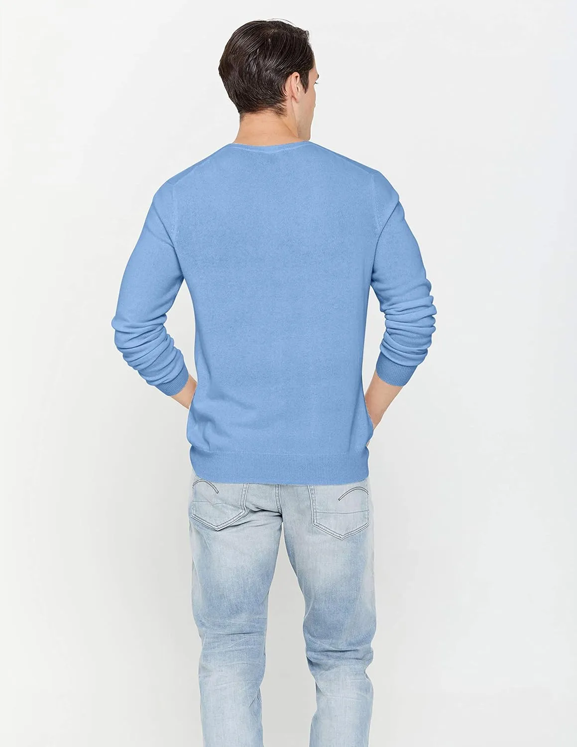 State Cashmere Men's Essential Crewneck Sweater 100% Pure Cashmere Classic Long Sleeve Pullover
