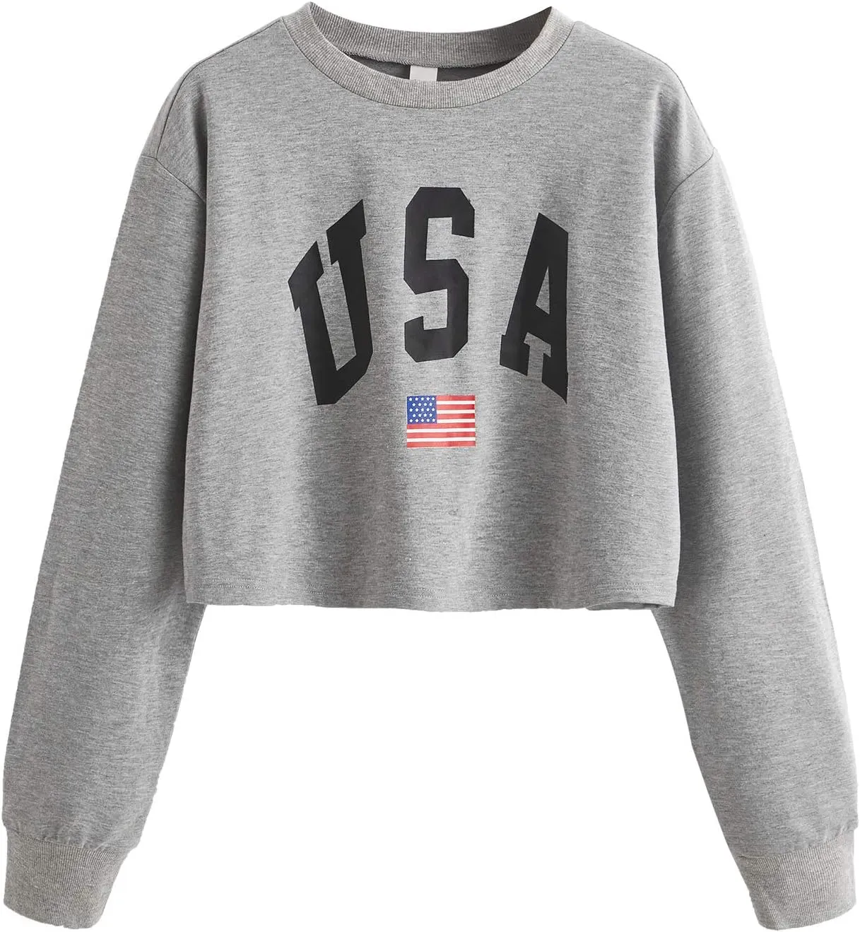 SweatyRocks Women's Crop Top Letter Printed Sweatshirt Hoodie