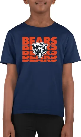 Team Fan Apparel NFL Youth Repeating Logo Football T-Shirt Unisex Tag Free Comfortable, Kids Boys Girls, Lightweight Soft