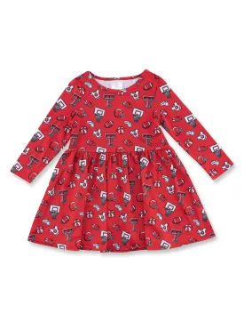 Texas Tech ZooZatz Toddler All Over Long Sleeve Dress