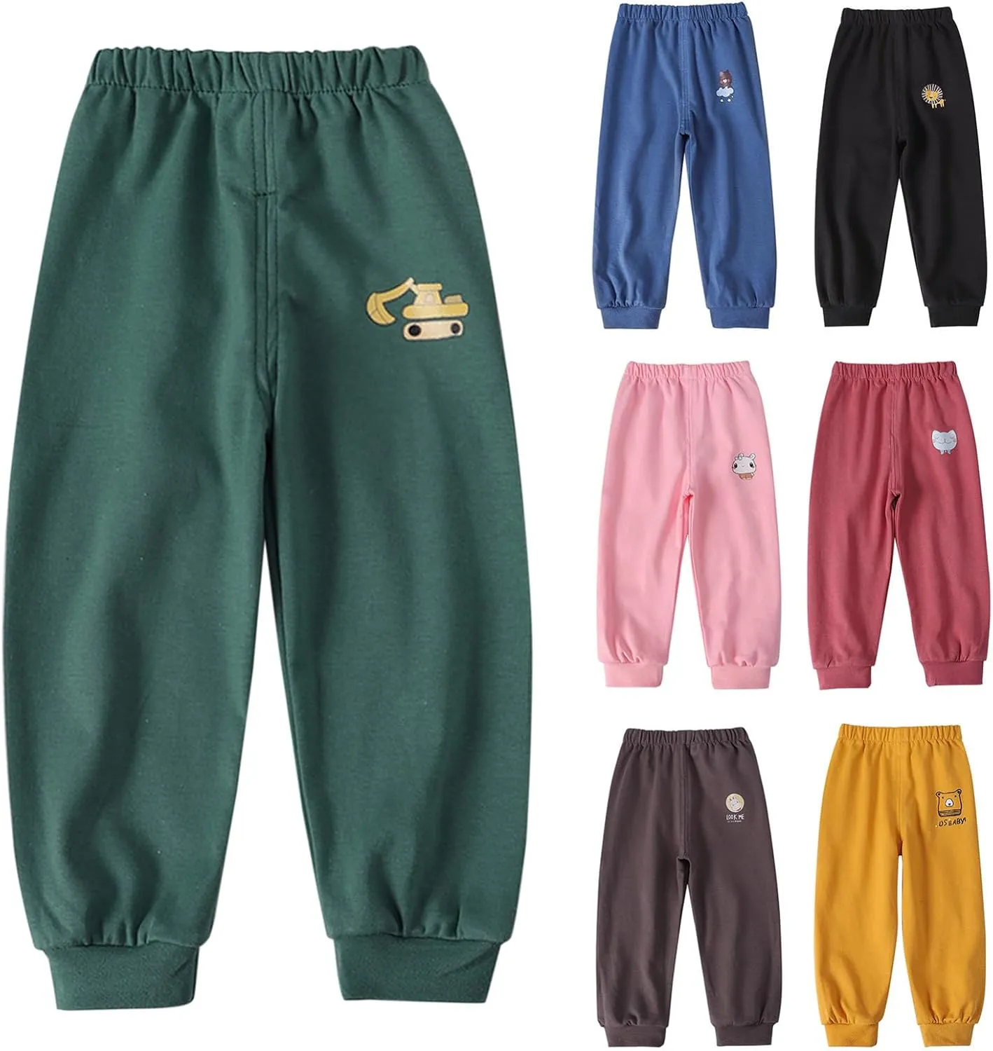 Unisex Kids Baggy Sweatpants Teen Youth Pull on Cartoon Pattern Cotton Jogger Sweats Long Pants Summer Casual Trousers