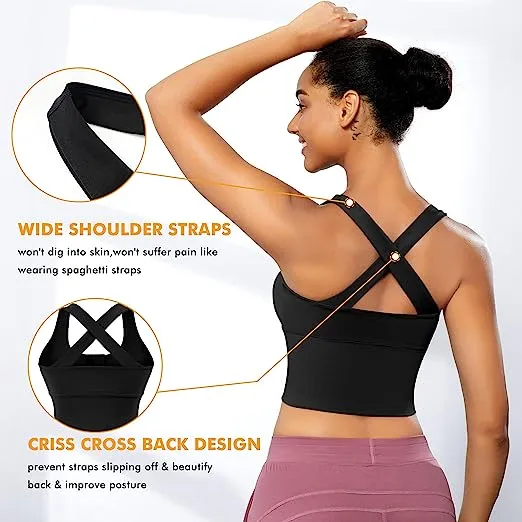 Women Zip Front Longline Sports Bra