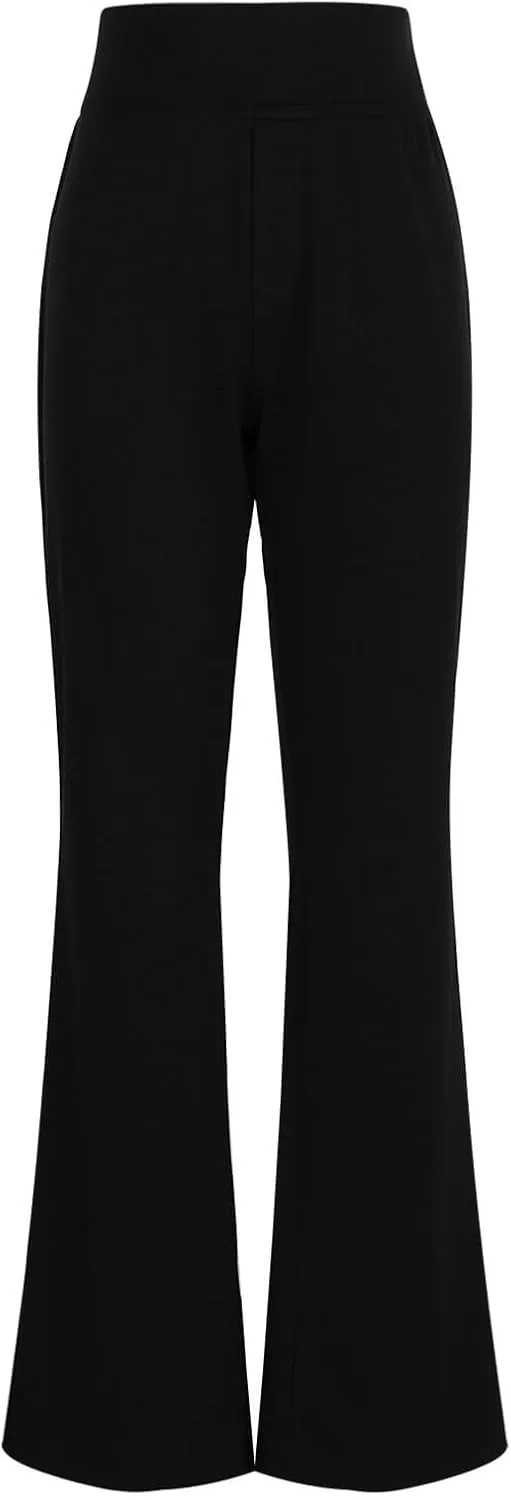 Womens Dress Pants High Wasited Bootcut Office Work Pants Soft Stretchy Trouser Style Yoga Pants with Pockets Slacks