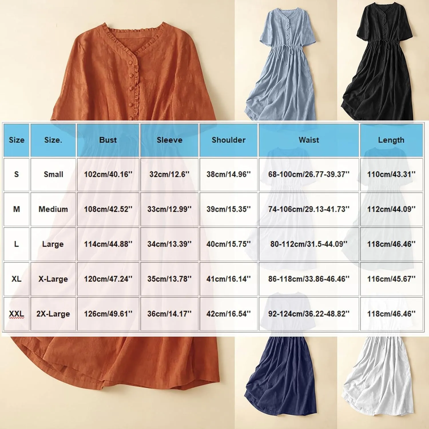 Womens Summer Trendy Textured Midi Dresses Casual Elbow Length Sleeve V Neck Drawstring Waist Pleated Flowy Boho Dress