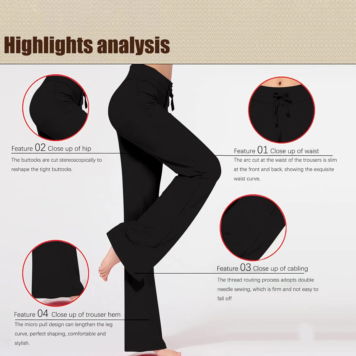 Yoga Pants Women Wide Leg Drawstring Lounge Pants High Waisted Stretchy Trousers Loose See Through Yoga Beach Pant